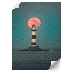 Poster auf Leinwand mit Motiv 'Der Leuchtturm und der Mond'