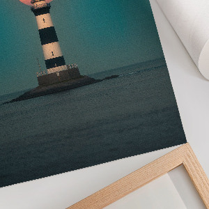 Poster auf Leinwand mit Motiv 'Der Leuchtturm und der Mond'