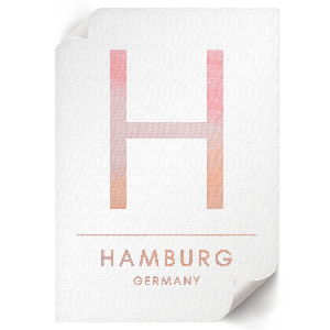 Poster kunstdruck H steht für Hamburg
