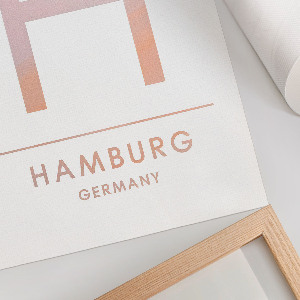 Poster kunstdruck H steht für Hamburg