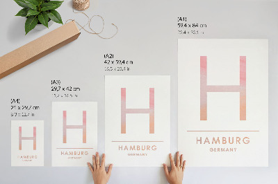 Poster kunstdruck H steht für Hamburg
