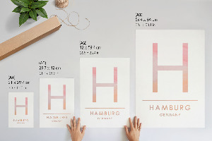 Poster kunstdruck H steht für Hamburg