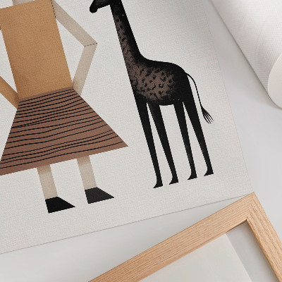 Bilder poster Mädchen mit einer Giraffe