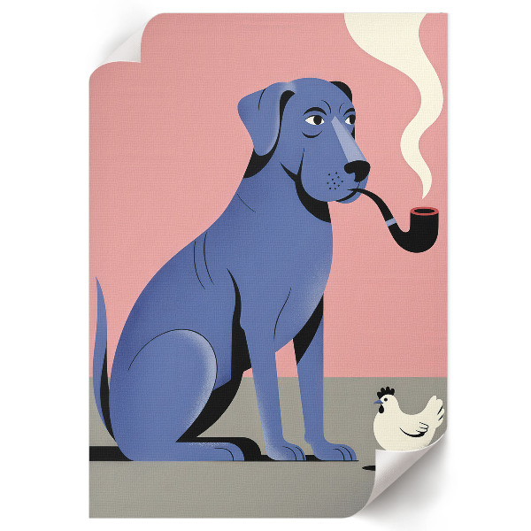 Poster na stenu Pes a kura