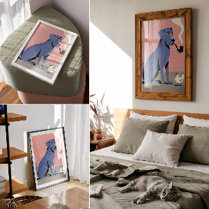 Poster na stenu Pes a kura