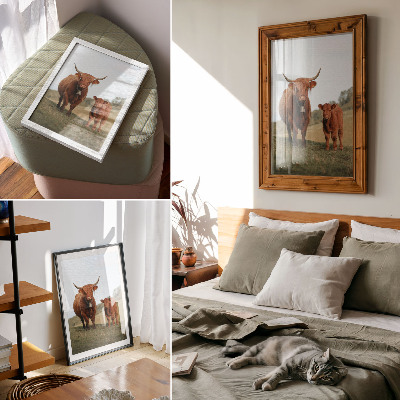 Poster auf leinwand Bulle und Kalb