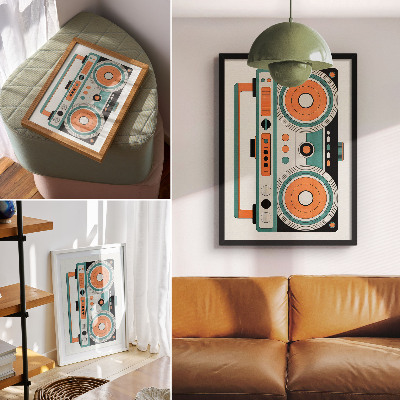 Poster leinwand Retro-Boombox
