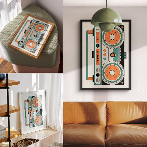 Retro plagát Retro boombox