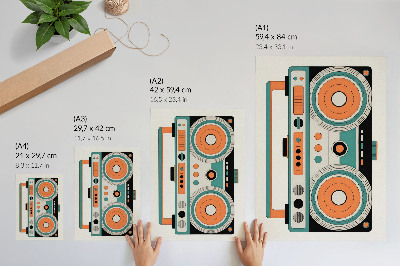 Poster leinwand Retro-Boombox