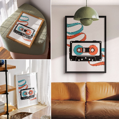 Poster kunstdruck Retro-Kassette
