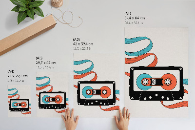 Poster kunstdruck Retro-Kassette