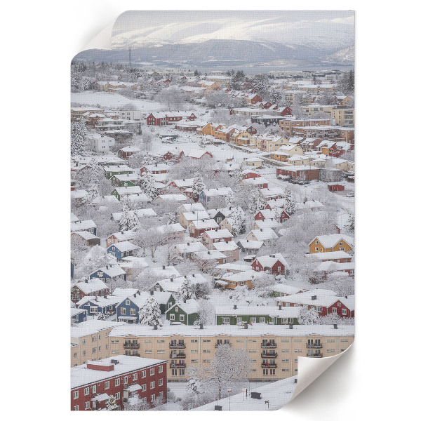 Retro plagát Zimná krajina