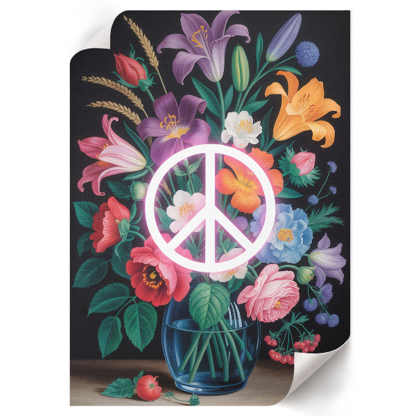 Kunstdruck leinwand Frieden und Blumen