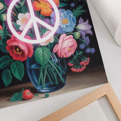 Kunstdruck leinwand Frieden und Blumen