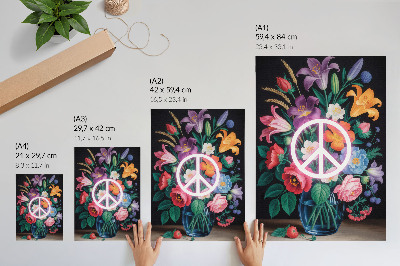 Kunstdruck leinwand Frieden und Blumen