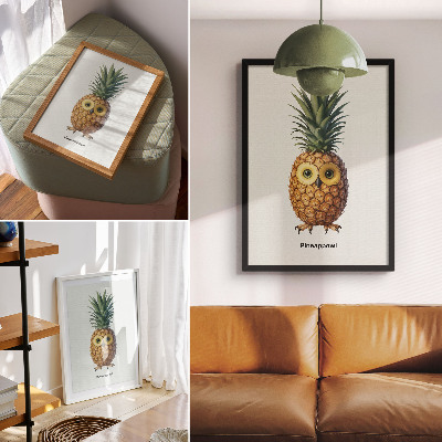 Retro poster Ananas-Eule