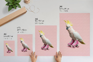 Poster leinwand Ein Papagei auf Rollschuhen