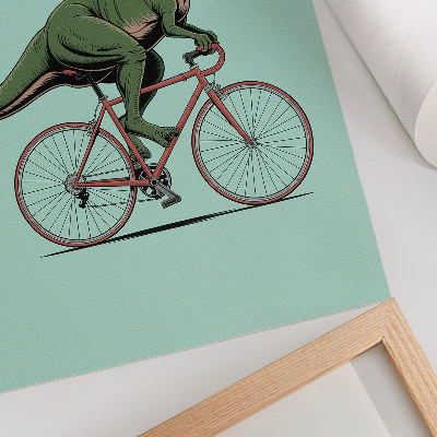 Poster kunstdruck Dinosaurier auf einem Fahrrad