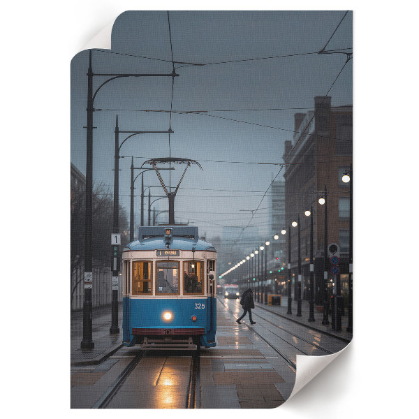 Kunstdruck poster Blaue Straßenbahn
