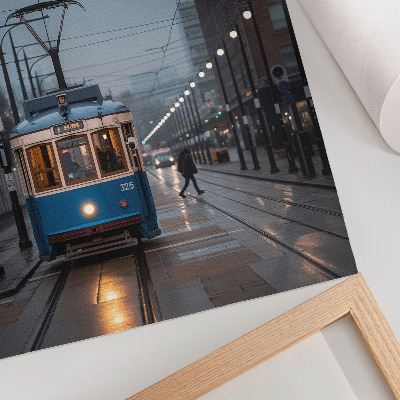 Kunstdruck poster Blaue Straßenbahn