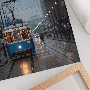 Poster na stenu Modrá električka