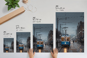 Poster na stenu Modrá električka