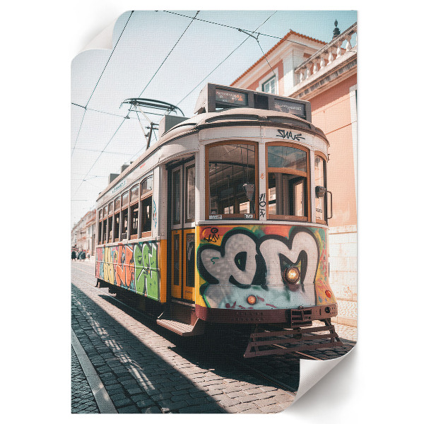Retro plagát Graffiti električka