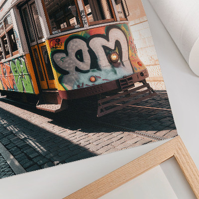 Kunstdruck leinwand Graffiti-Straßenbahn