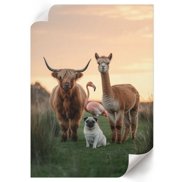 Retro poster Tiere zusammen