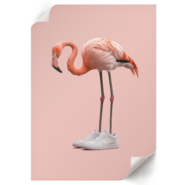 Retro poster Flamingo in Boots