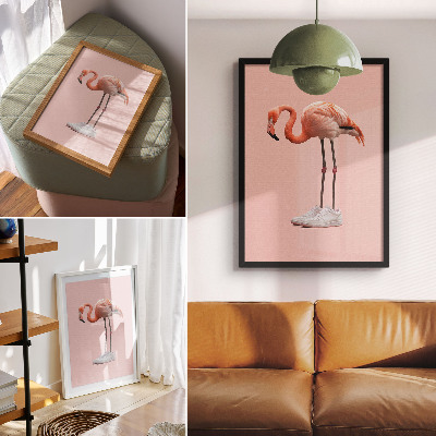 Retro poster Flamingo in Boots