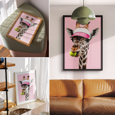 Poster auf leinwand Sportliche Giraffe