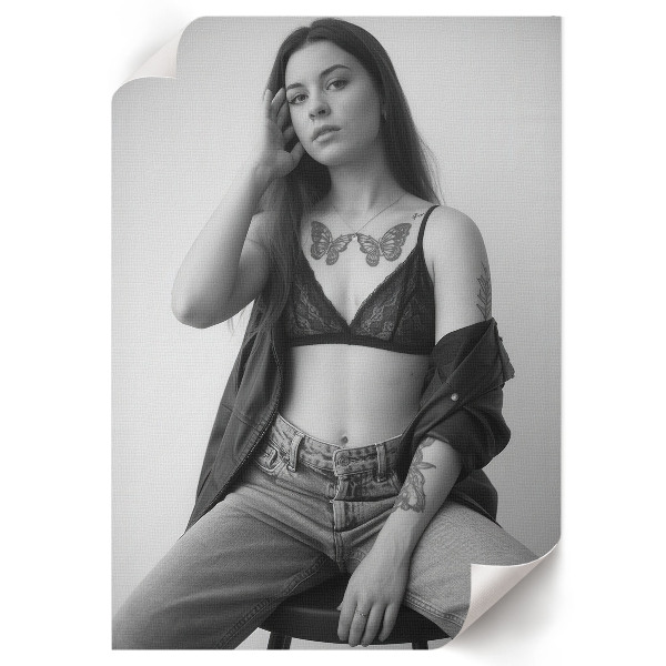 Plagát do izby Čiernobiely portrét