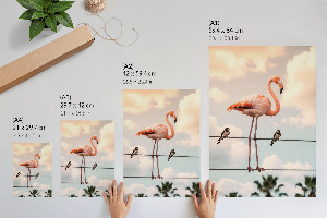 Kunstdruck leinwand Flamingo am Kabel