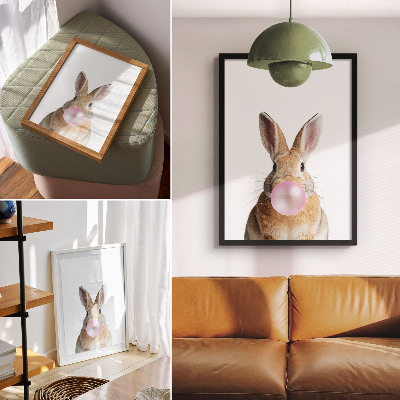 Bilder poster Hase mit Kaugummi
