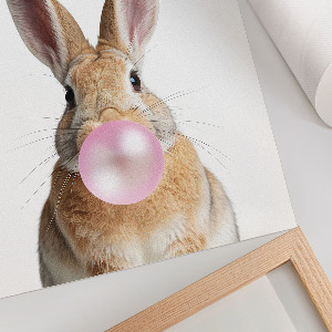 Bilder poster Hase mit Kaugummi