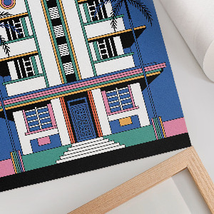 Retro plagát Art Deco v Miami