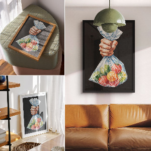 Poster na stenu Ovocie vo vrecku
