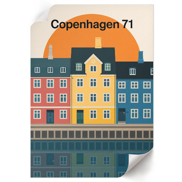 Poster leinwand Die Stadt spiegelte sich wider