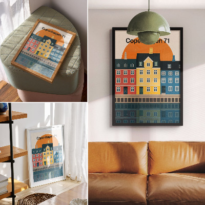 Poster leinwand Die Stadt spiegelte sich wider