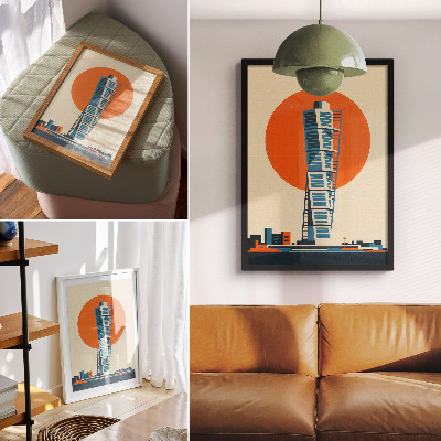 Poster kunstdruck Moderner Wolkenkratzer