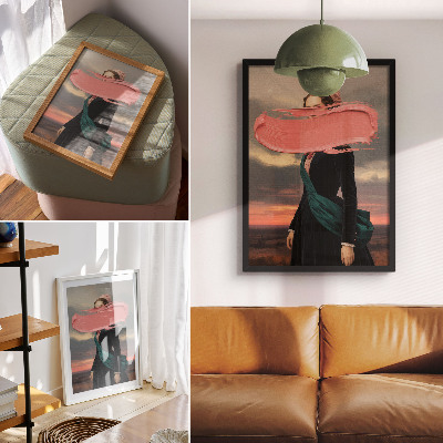Retro poster Rosa Surrealismus