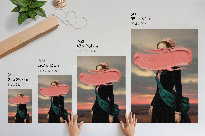 Retro poster Rosa Surrealismus