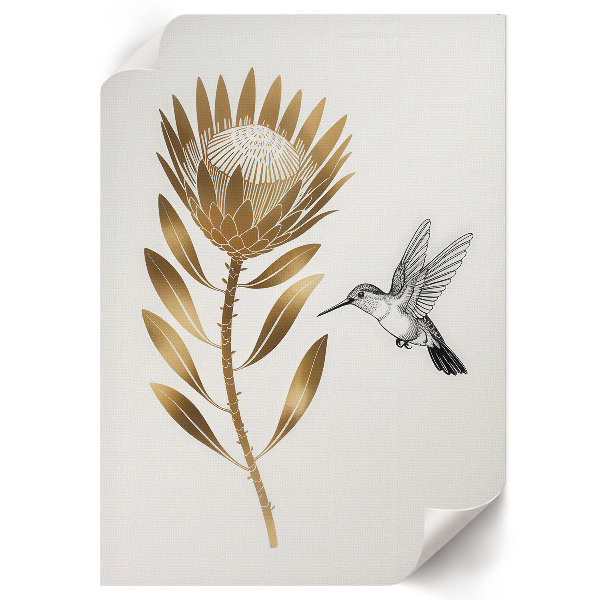 Kunstdruck poster Kolibri und Blume
