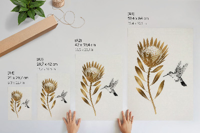 Kunstdruck poster Kolibri und Blume
