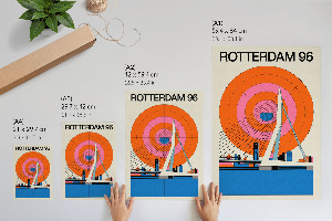 Retro plagát Rotterdamský most