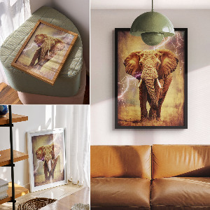 Bilder poster Elefant mit Blitz
