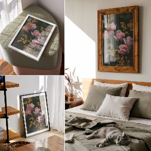 Poster kunstdruck Rosenblüten