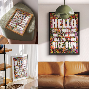 Kunstdruck poster Motivation in Blumen