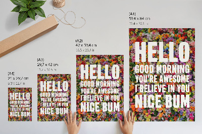 Kunstdruck poster Motivation in Blumen